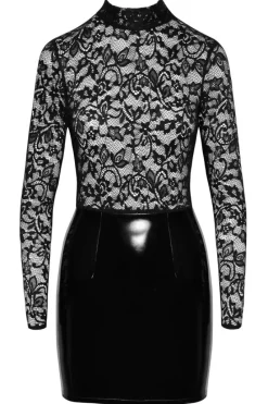 Black Level Lace and Vinyl Dress