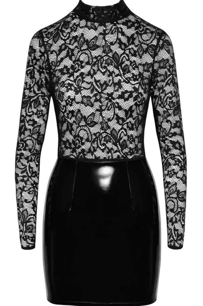 Black Level Lace and Vinyl Dress