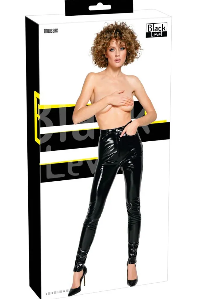 Black Level Vinyl Trousers