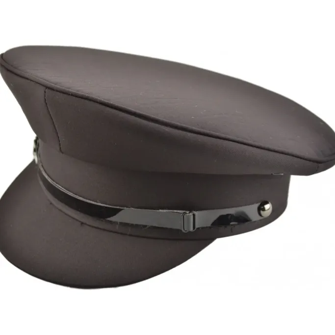 Euro Accessories Black Military Peaked Cap