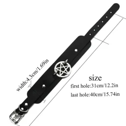 Gothic Collars Black Pentagram Collar
