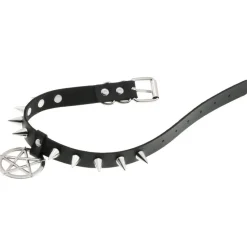 Gothic Collars Black Pentagram Spiked Collar