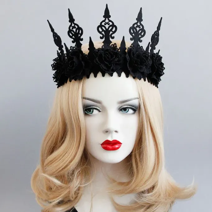 Gothic Hair Accessories Black Rose Gothic Crown