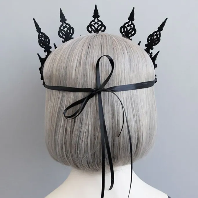 Gothic Hair Accessories Black Rose Gothic Crown