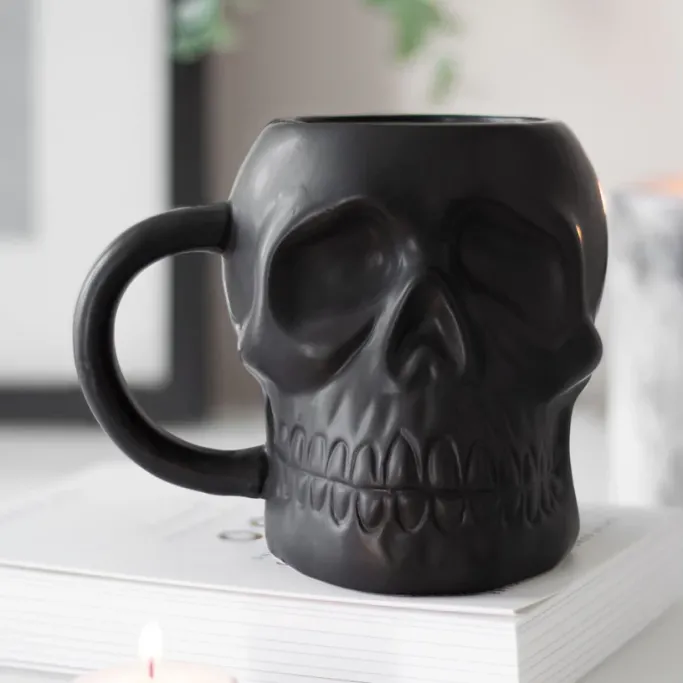 Something Different Black Skull Mug