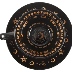 Something Different Black Talking Board Teacup and Saucer