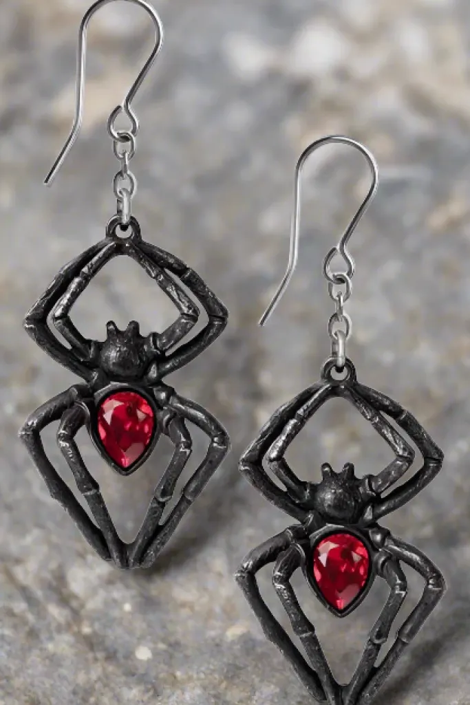 Alchemy Gothic Black Widow Earrings
