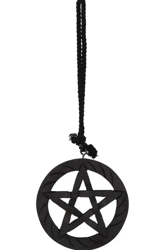 Something Different Black Wooden Hanging Pentagram