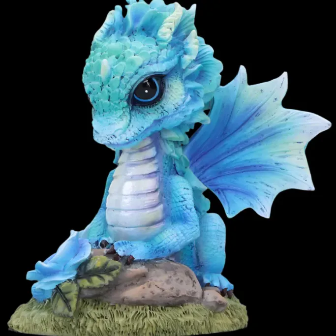 Nemesis Now Blue Poppy Flower Dragon Figurine