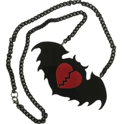 Gothic and Steampunk Jewellery Broken Heart Bat Necklace
