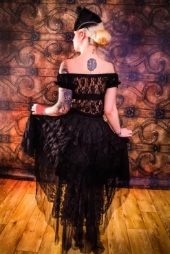 Burleska Black Lace Ophelie Waterfall Skirt