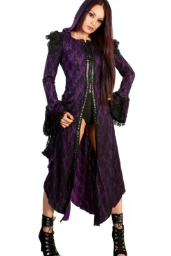 Burleska Hooded Purple  Jacket / Coat / Dress