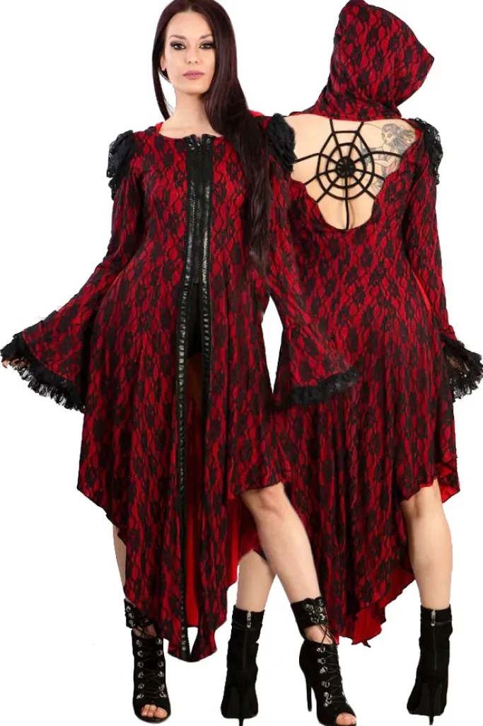 Burleska Hooded Red Jacket / Coat / Dress