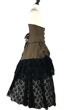 Burleska Luciana Skirt Brown Black Stripe