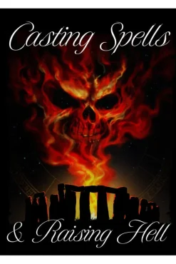 Grind Casting Spells and Raising Hell Tin Sign