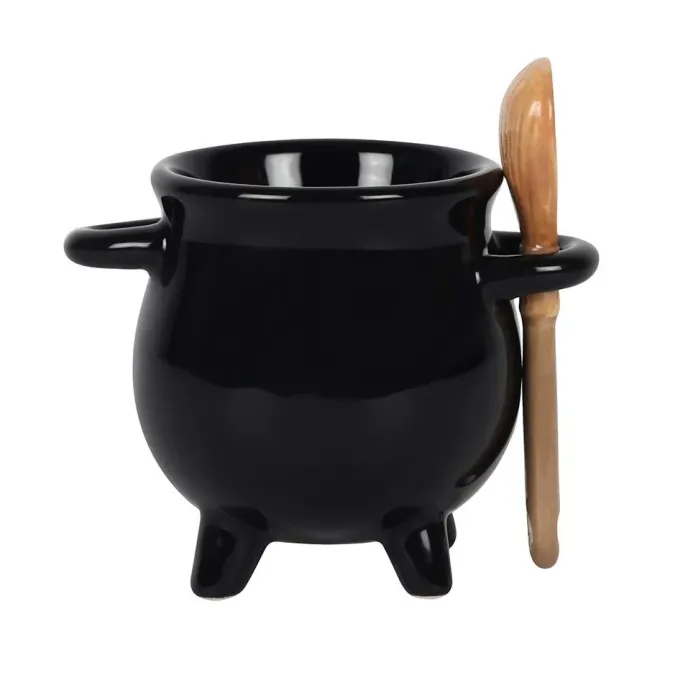 Something Different Cauldron Egg Cup with Broom Spoon