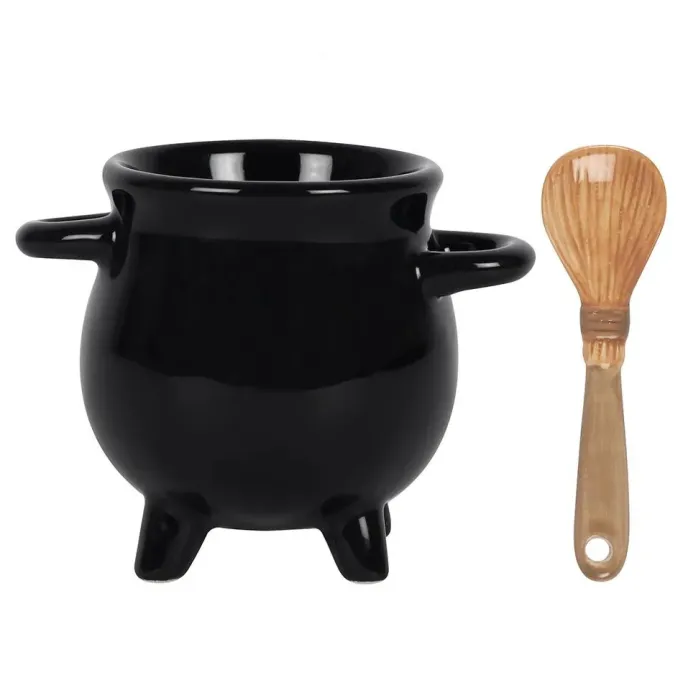 Something Different Cauldron Egg Cup with Broom Spoon