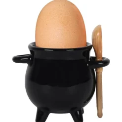Something Different Cauldron Egg Cup with Broom Spoon