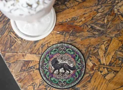 Oakhart Industries Celtic Knot Black Wolf Coaster