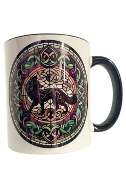 Oakhart Industries Celtic Knot Black Wolf Mug
