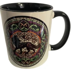 Oakhart Industries Celtic Knot Black Wolf Mug