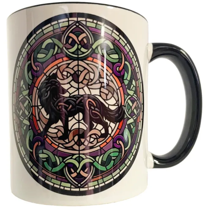 Oakhart Industries Celtic Knot Black Wolf Mug