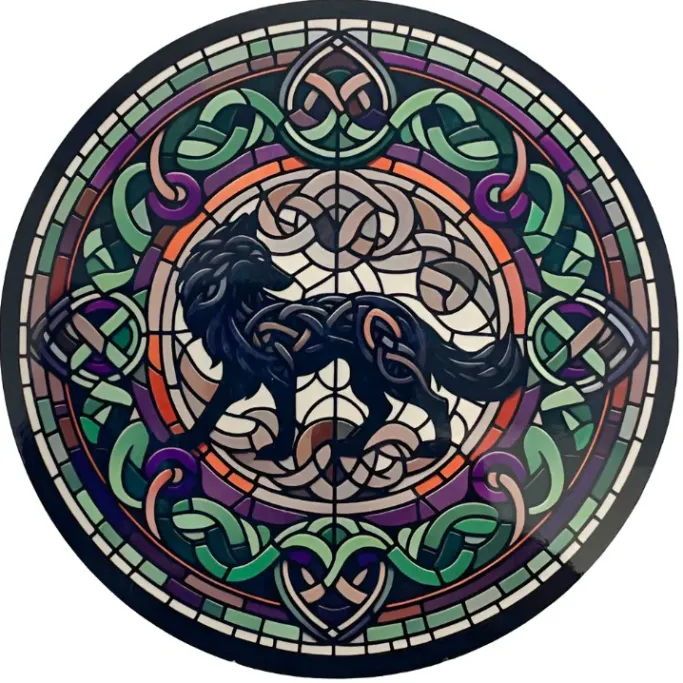 Oakhart Industries Celtic Knot Black Wolf Mug