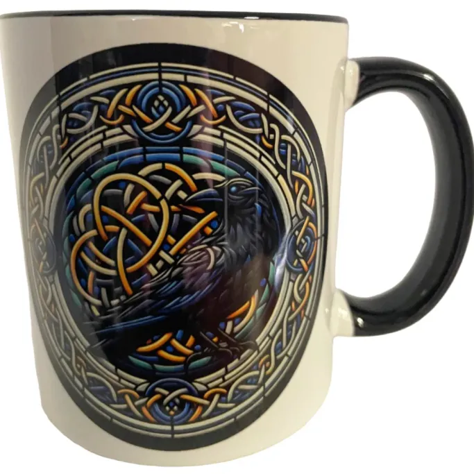 Oakhart Industries Celtic Knot Raven Mug