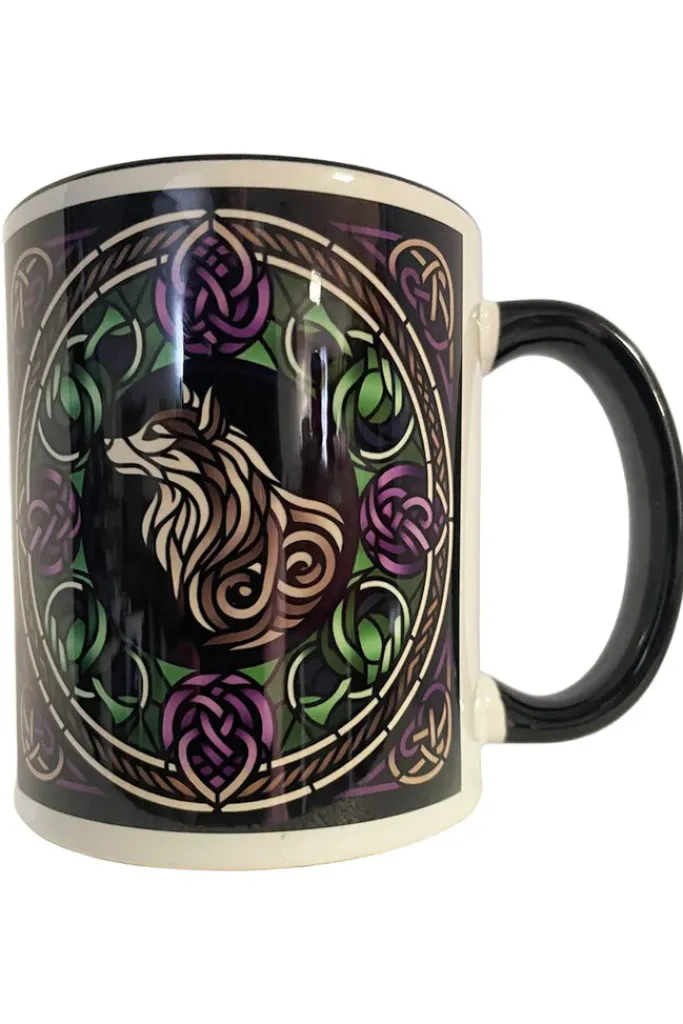 Oakhart Industries Celtic Knot White Wolf Mug