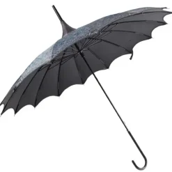 Soake Charcoal Patterned Pagoda Umbrella / Parasol
