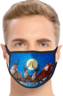 Christmas Face Masks Christmas Face Mask Santa on Sledge