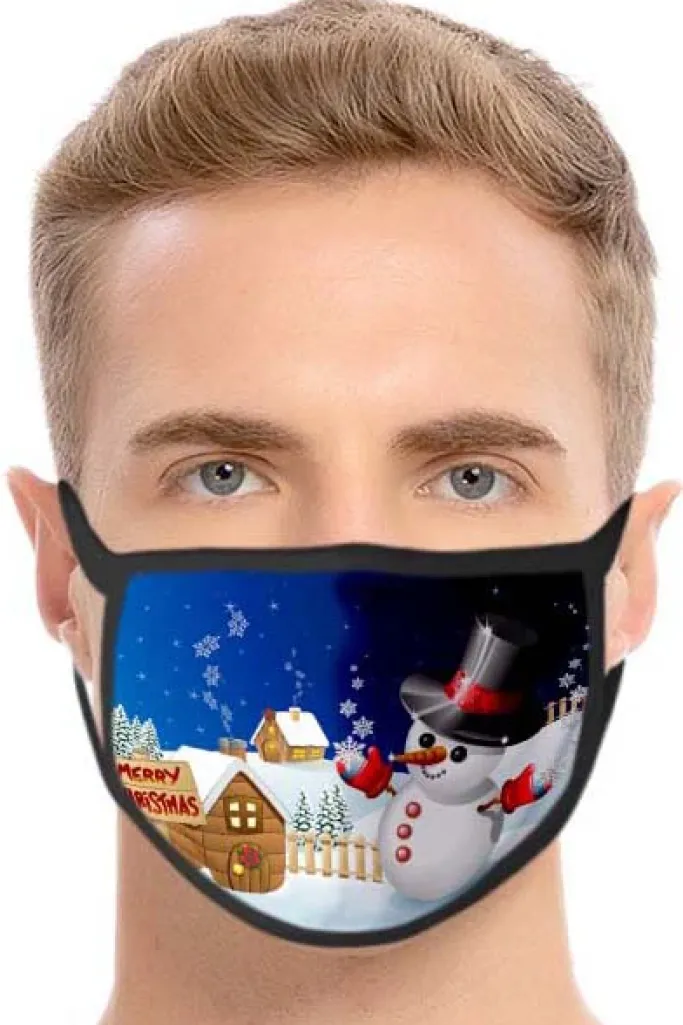 Christmas Face Masks Christmas Face Mask Snowman in Garden