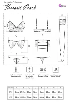 Corsetti Flooranis 4 Part Peach Lingerie Set