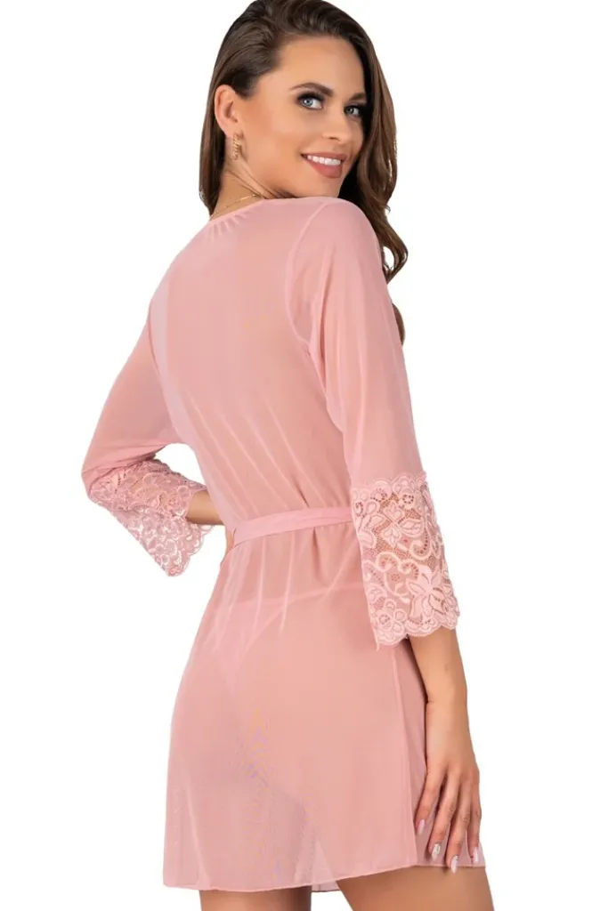 Corsetti Myardis Pink Gown and Chemise Set (L, 2XL)