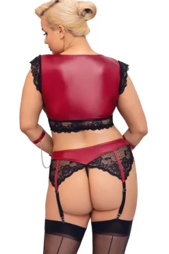 Cottelli Collection Bondage Cottelli Bondage Plus Size Red Black Lingerie Set