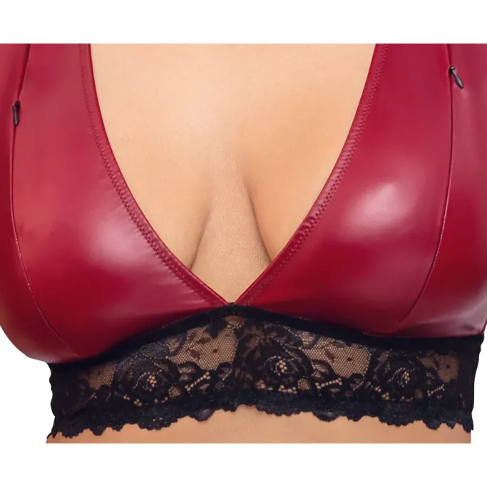 Cottelli Collection Bondage Cottelli Bondage Plus Size Red Black Lingerie Set