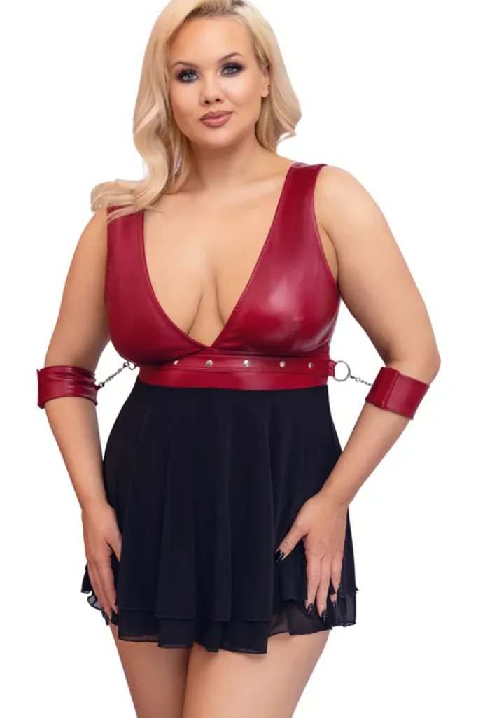 Cottelli Collection Bondage Cottelli Bondage Plus Size Red Black Babydoll
