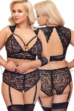 Cottelli Collection Bondage Cottelli Bondage Plus Size Lace Lingerie Set
