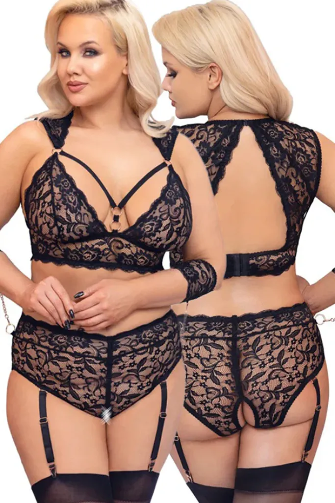 Cottelli Collection Bondage Cottelli Bondage Plus Size Lace Lingerie Set