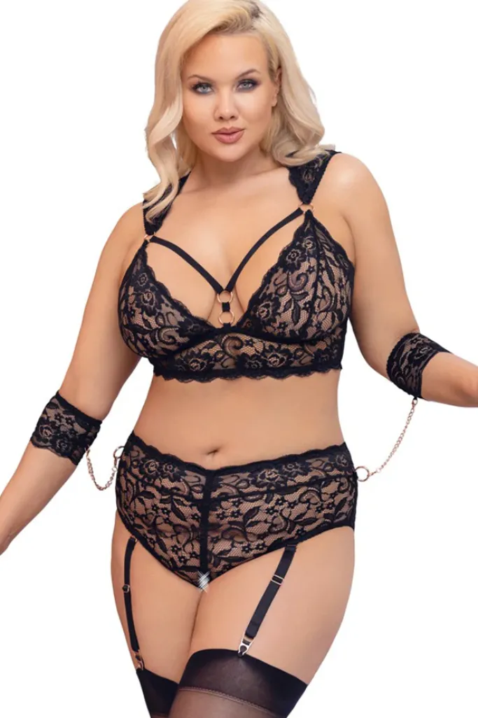 Cottelli Collection Bondage Cottelli Bondage Plus Size Lace Lingerie Set