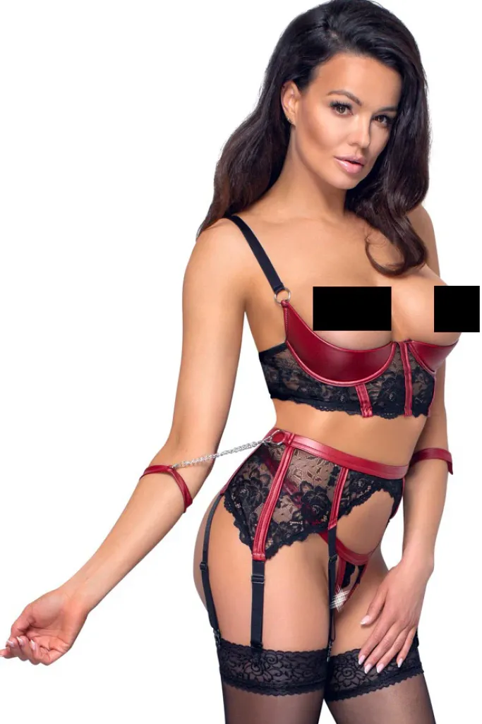 Cottelli Collection Bondage Cottelli Bondage Shelf Bra Lingerie Set