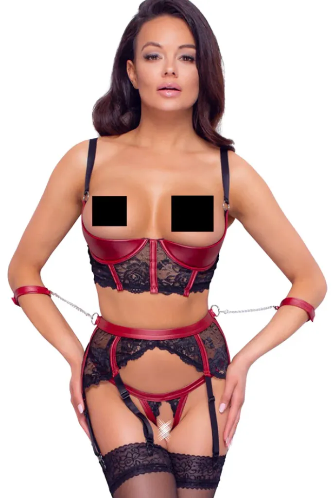 Cottelli Collection Bondage Cottelli Bondage Shelf Bra Lingerie Set