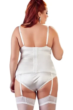 Cottelli Collection Cottelli Curves White Cami Suspender Basque (L, XL, 2XL)