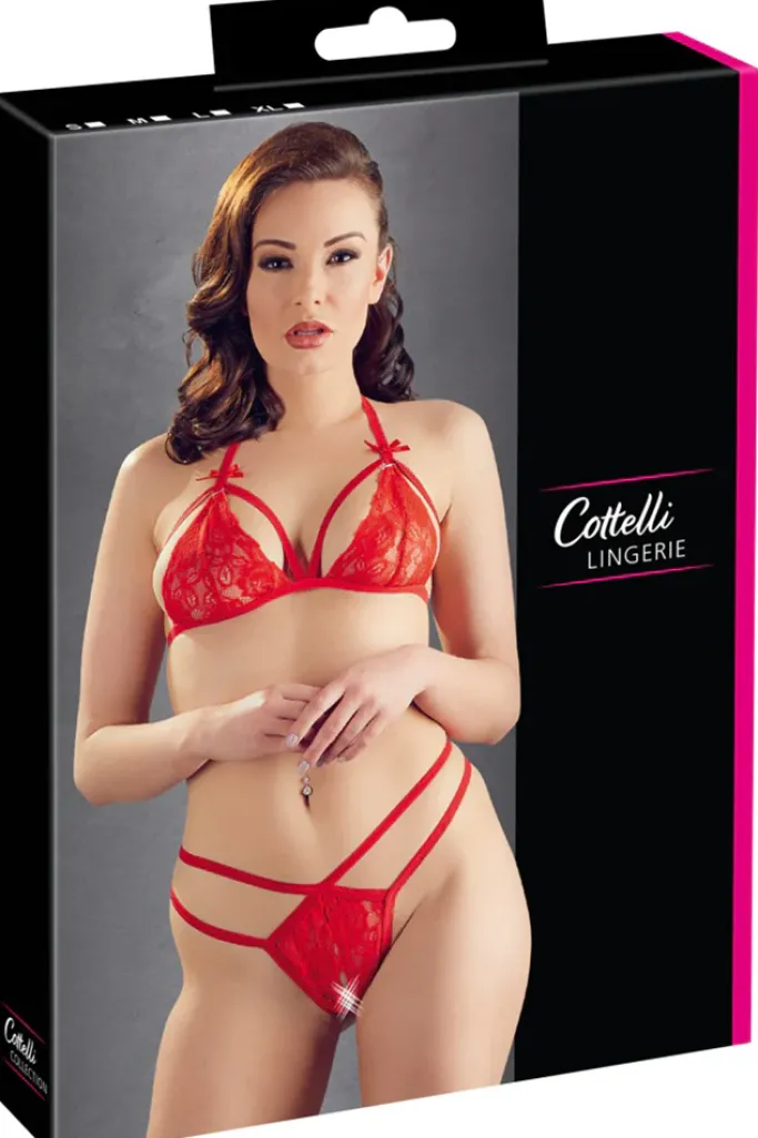 Cottelli Collection Cottelli Lingerie Lace Set Red