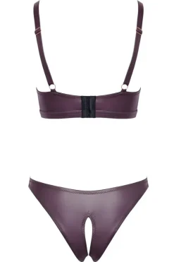 Cottelli Collection Cottelli Lingerie Purple Wetlook Set