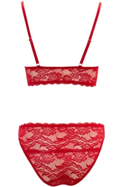 Cottelli Collection Cottelli Lingerie Red Bra and Briefs (XL)