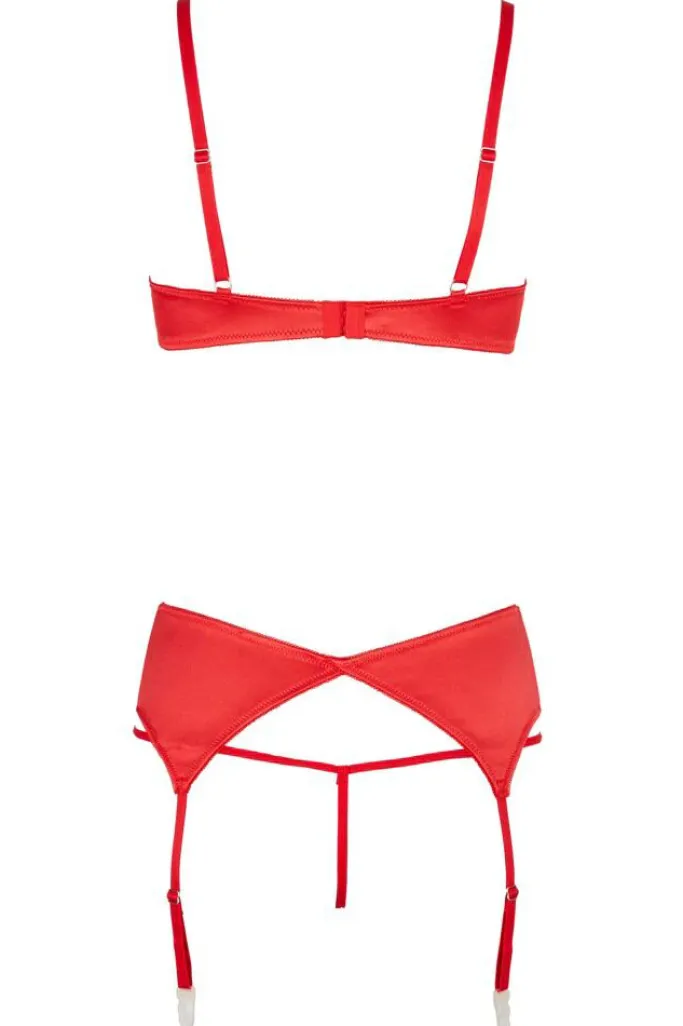 Cottelli Collection Cottelli Lingerie Red Shelf Bra Set (85C/L)