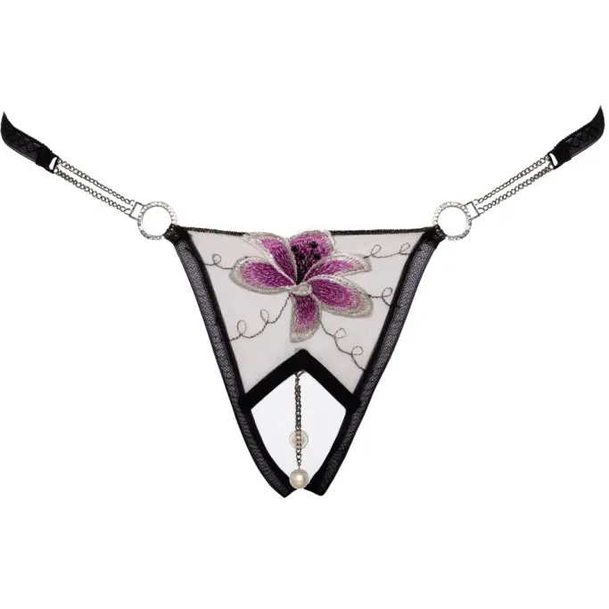 Cottelli Collection Cottelli Lingerie Rhinestone Pearl Crotchless String