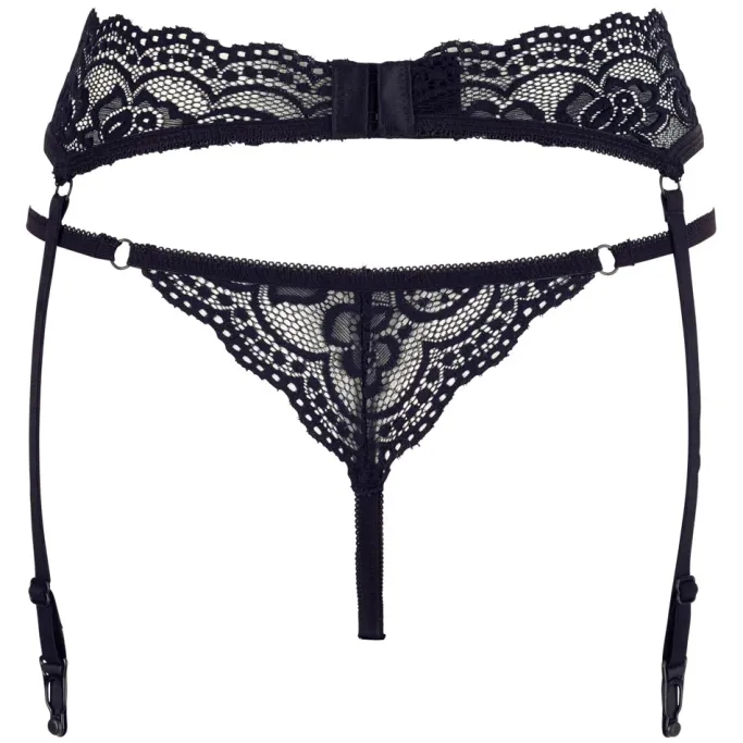 Cottelli Collection Cottelli Lingerie Suspend Belt and String Set (S)