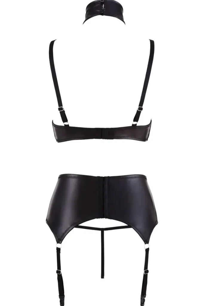Cottelli Collection Cottelli Lingerie Wetlook Suspender Set